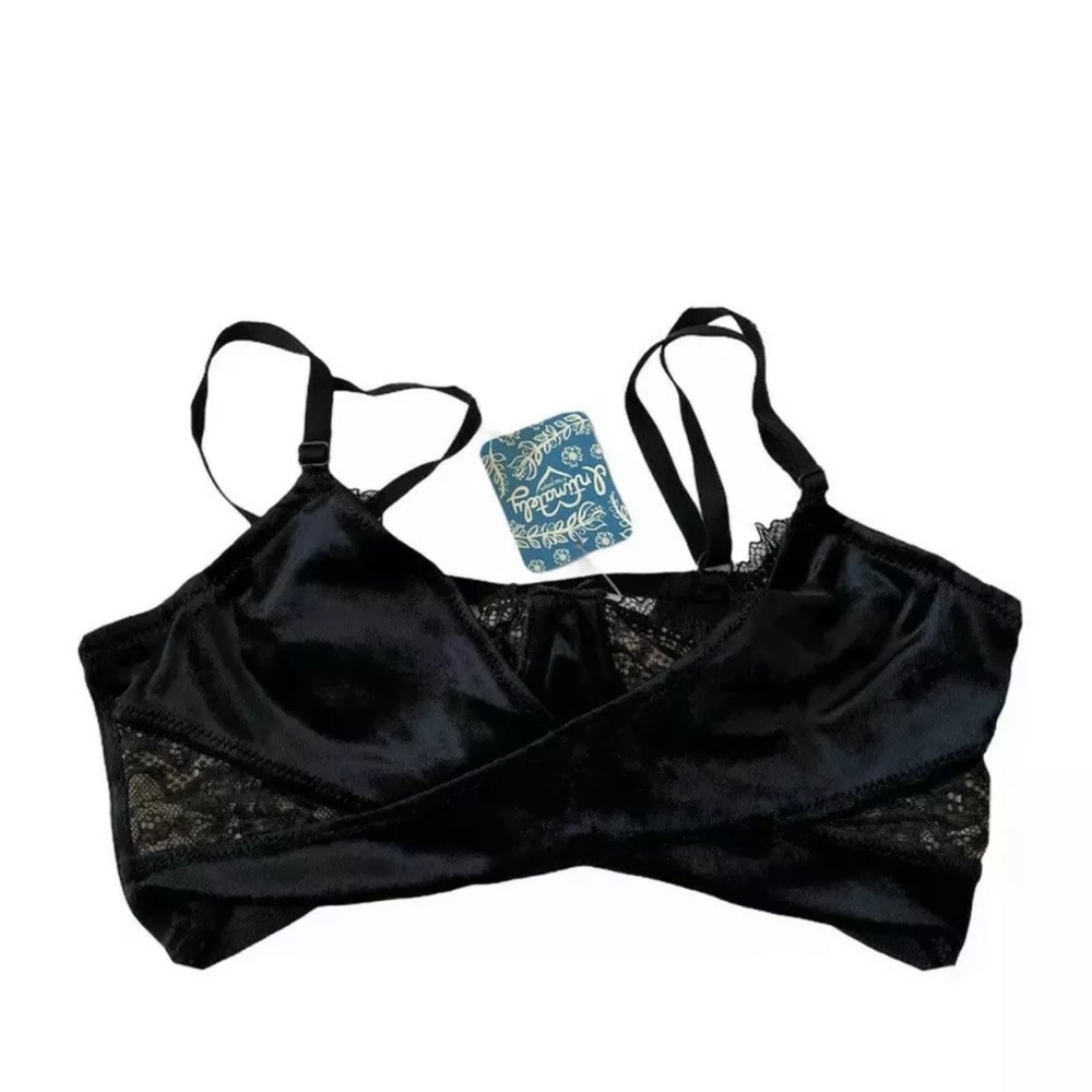 Free People Underwire Velvet Black Combo size S